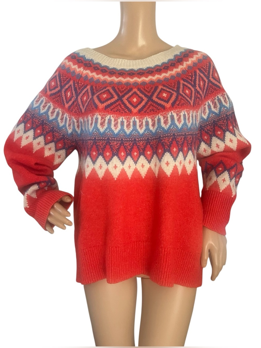St John's Crew Neck Geometric Sweater